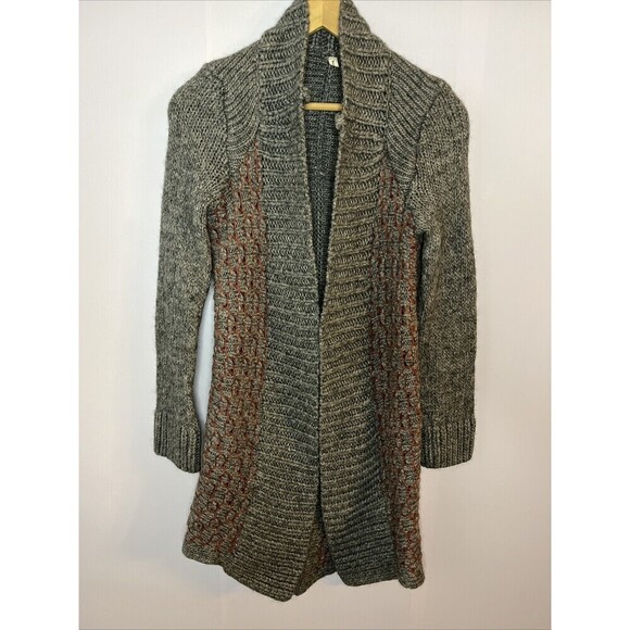 Anthropologie MOTH Cardigan Womens Small Wool Chunky Knit Open Front Sweater - Picture 1 of 9